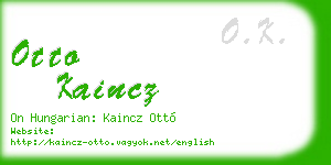 otto kaincz business card